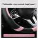 thumbnail image 4 of Funda de cuero para volante de coche, antideslizante, transpirable, de microfibra, universal, para la mayoría de coches de 14 a 15 pulgadas (rosa)., 4 of 9