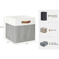 thumbnail image 2 of 13x13 Inches Storage Cube, Fabric Storage Bins with PU Handles, Collapsible Organizer Baskets for Closet, Gray and White, 4-Pack, 2 of 13