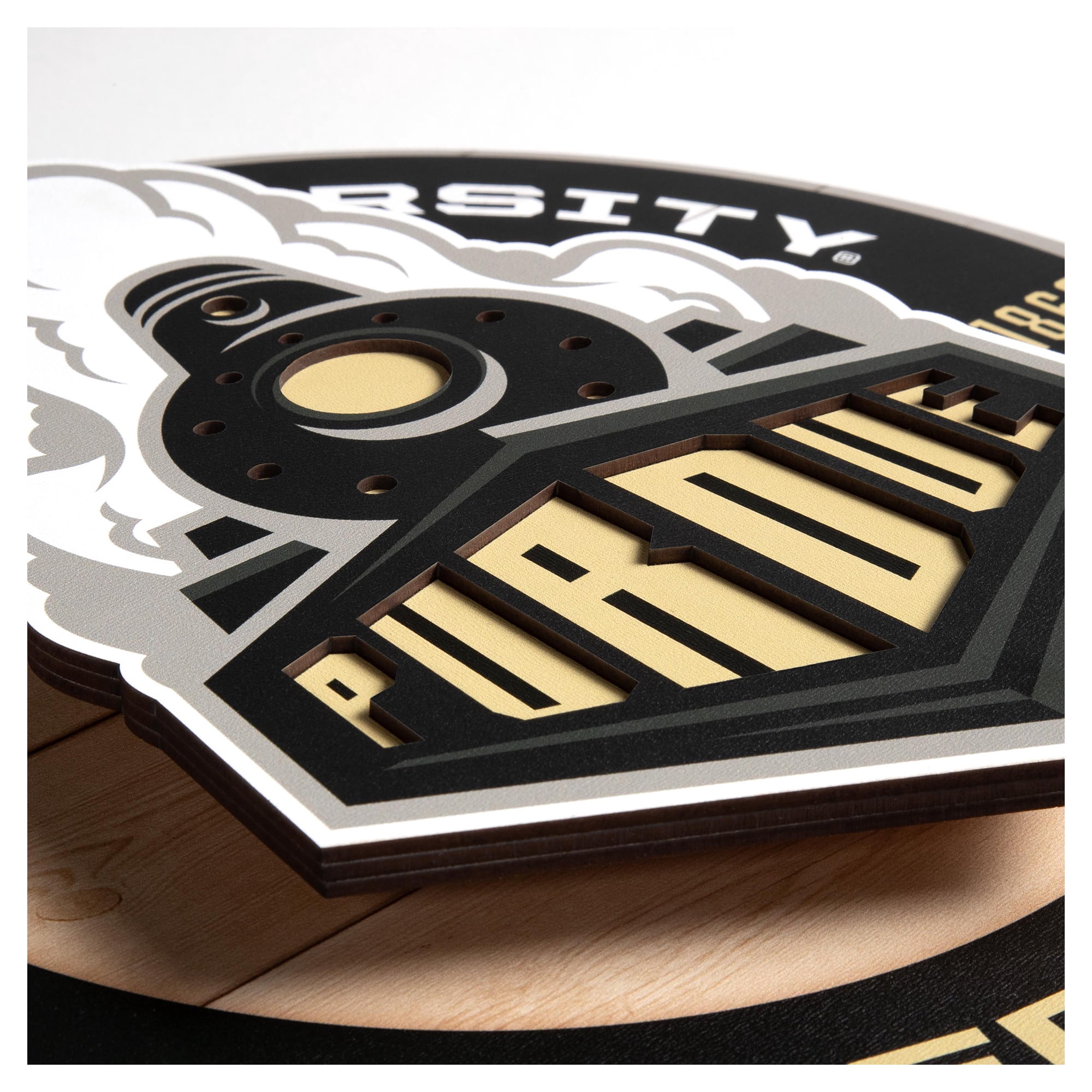 IDNA Purdue Boilermakers 15" x 15" 3DX Logo Circle Backer Wall Art