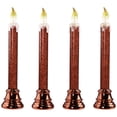 thumbnail image 2 of Northlight LED Glittered Flameless Christmas Candle - 9.25" - Red - Set of 4, 2 of 9