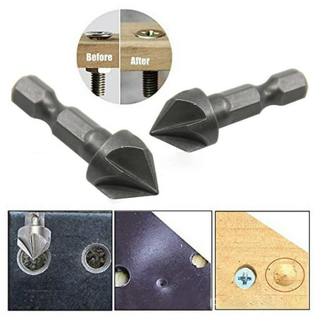 

6-slot countersunk five-edge chamferer hexagonal shank for woodworking tools