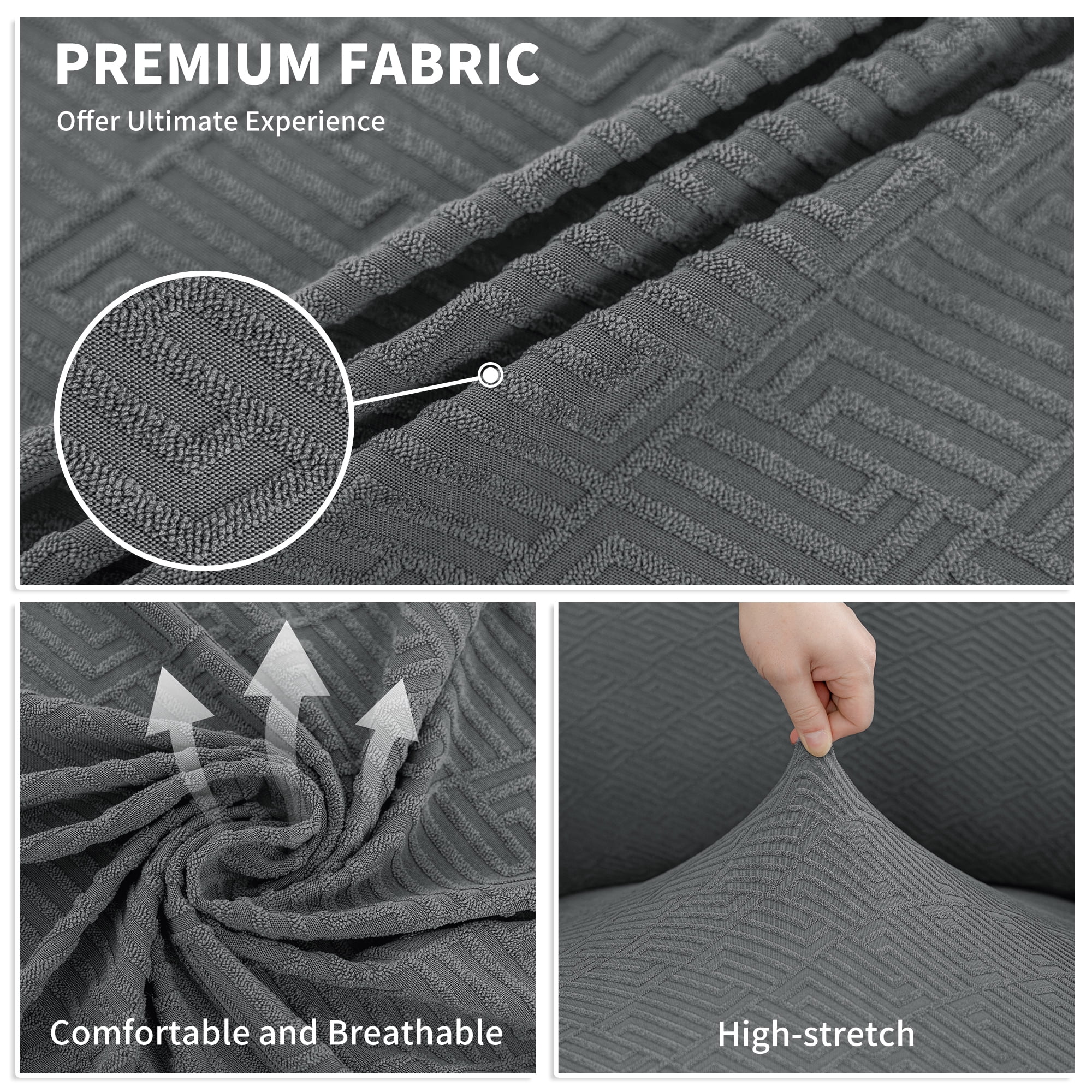 JIATER 1-Piece Sofa Cover Stretch Couch Cover Washable Sofa Slipcover Furniture Protector for Loveseat Sofa,Light Gray