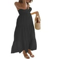thumbnail image 2 of Robe Longue Y2k pour Femmes Bretelles Spaghetti Col en V Robe Maxi Dos Nu Vacances Anniversaire Plage Robe d'Été, 2 of 5