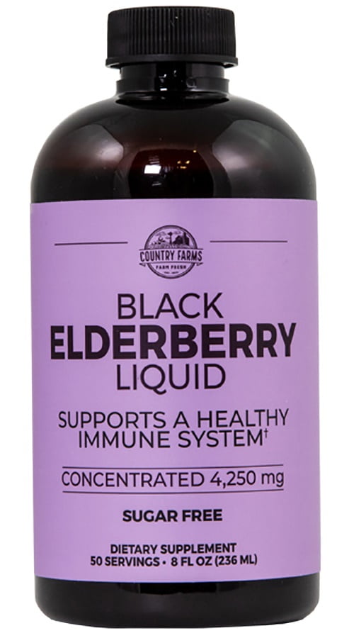 Country Farms Elderberry Liquid, Supports a Healthy Immune System, Sugar Free, 8Fl oz. 50 servings