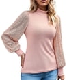 thumbnail image 2 of Aboser Womens Sequin Tops for Party Slim Fit Dressy Blouse Sparkle Glitter Shirt Comfy Long Sleeve Blouses Mock Neck Pullover Top Solid Color Cocktail Shirts, 2 of 8