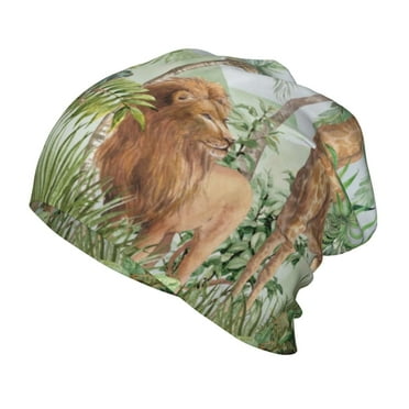 Sikiie Watercolor African Animals Wildlife Toddler Beanie Kids Beanie Hat Warm Winter Hats for Boys Girls Knit Cap
