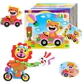 thumbnail image 2 of 2/10 PCS DIY Jigsaw Puzzle Handmade Toys 3D EVA Foam Sticker Kids Cartoon Animals Learning Educational Toys Multi Pattern Style, 2 of 5
