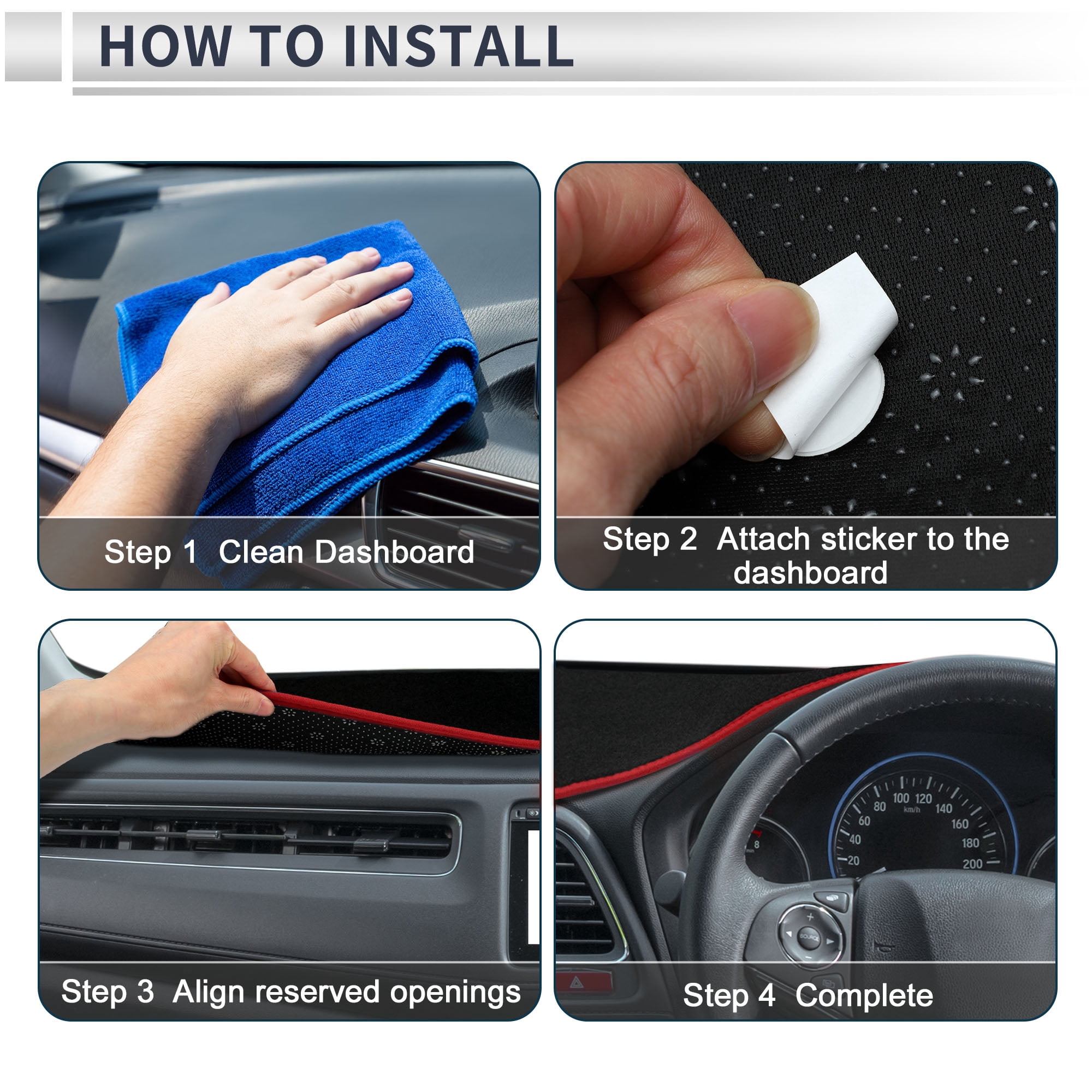 Unique Bargains Non-Slip Dashboard Cover for Infiniti FX35 FX50 FX37 2009-2013 Black
