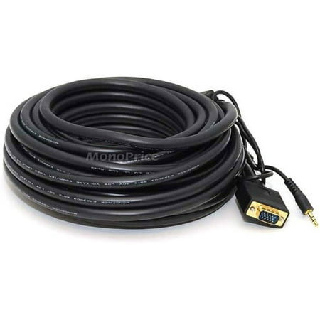 UPC: 0844660033400 | Monoprice CPU Cord SVGA/3.5mm Stereo M to M 35ft 3340