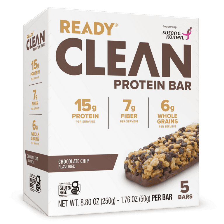 Ready Clean Protein Bar, Chocolate Chip, 5 Count Bars
