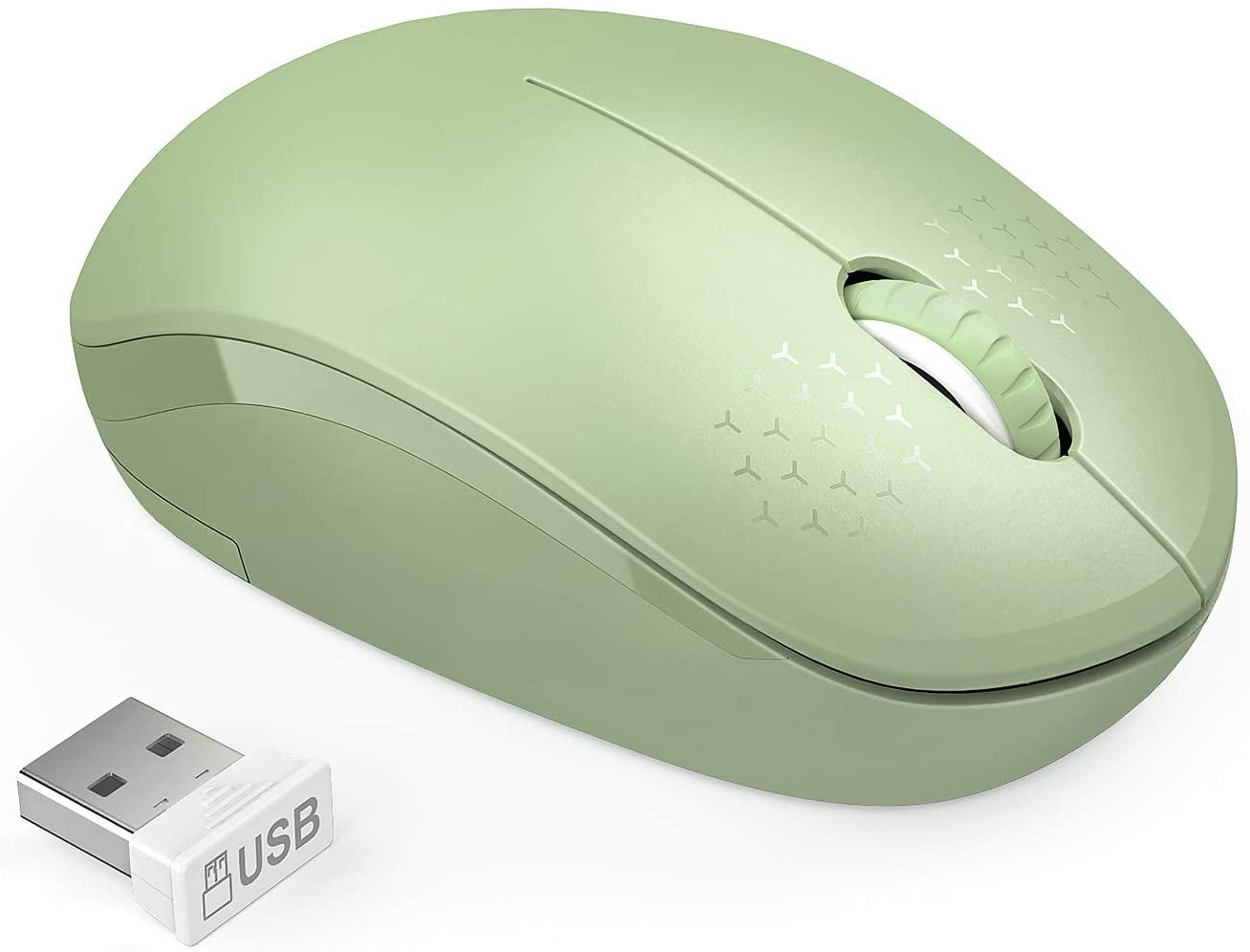 Green Optical Mouse/Mice 2.4GHz Wireless USB 2.0 Receiver For PC Laptop Computer 