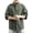 Green, variant on IWRICH 3/4 Sleeve Cotton Linen Shirts Japanese Style Casual Stand Collar Button down T Shirts Pocket Tops White XL