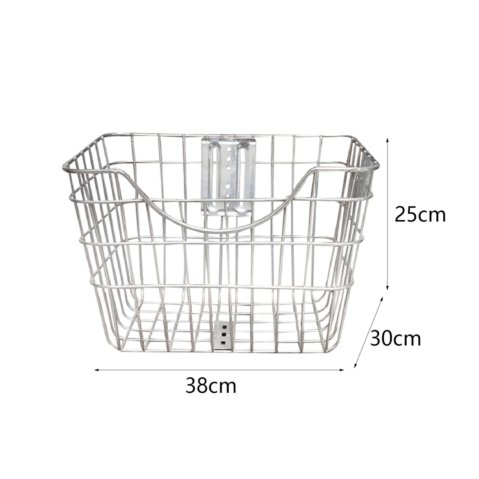 funtasica Front Bike Basket Bike Storage Basket Large Capacity Stainless Steel Bike Wire Basket Bike Accessories for Hiking Riding