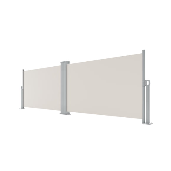 Garvee toldo lateral retráctil doble de 71 x 236 pulgadas, tela de poliéster 280 g/m², resistente a lluvia y rayos UV, ideal como privacidad para patio o alberca
