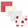 Hudson Baby Infant Girl Cotton Flannel Receiving Blankets, Poppy/Daisy, One Size