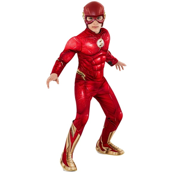 DC le Costume d'Enfant de Super-Héros de Coffre de Muscle de Luxe de Film Flash 7-8