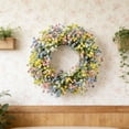 thumbnail image 5 of Gypsophila Floral Wreath for Front Door, Colorful Artificial Spring Wreath for Home Wall, Wedding Party and Easter Indoor Outdoor Decoration, Charming and Long-Lasting Ornament, 11.81in,, 5 of 7