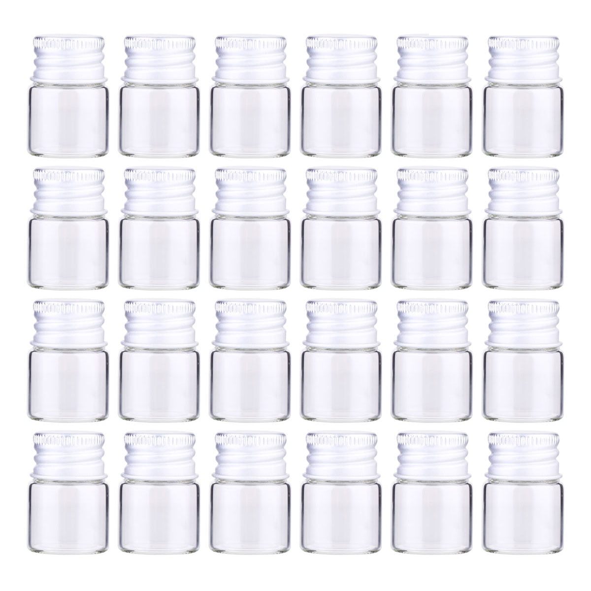 25pcs 5ml Glass Storage Bottles Aluminum Wish Jars Mini Glass Bottles