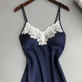 thumbnail image 3 of Camisón de seda seductora y sexy con borde de encaje fino para el hogar, 3 of 3