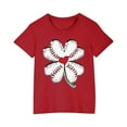 thumbnail image 2 of piuwrlz Summer Short T-Shirts for Girls Short Tops Sleeve Printed Tops Cotton Undershirts Red Size 9 Years, 2 of 5