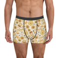 thumbnail image 4 of Wukai Honey Honeycomb Print Men’s Underwear Breathable Boxer Briefs,&nbsp;Moisture Wicking & Breathable-Small, 4 of 7