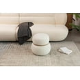 thumbnail image 4 of MEETAKING Small Round Foot Stool, Teddy Fabric Footrest Ottoman Stool with Non-Skid Legs, Modern Footstools Step for Couch, Desk, Office, Living Room (Beige), 4 of 8