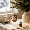 thumbnail image 4 of Rustic Woodland Christmas Ornament, 3.15 Inch Resin Acorn Shell Animal Ornament, Hanging Decor for Tree Mantel Wreath Thanksgiving Centerpiece, White Rabbit with Pie, 4 of 8