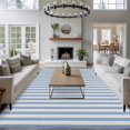 thumbnail image 4 of Blue Striped 5'x7' Area Rug, Modern Simple Farmhouse Beige Vintage Washable Non-Slip Soft Rugs, Low-Pile Large Carpet for Living Room Bedroom Dining Room, Non-Shedding Accent Rug, 4 of 9