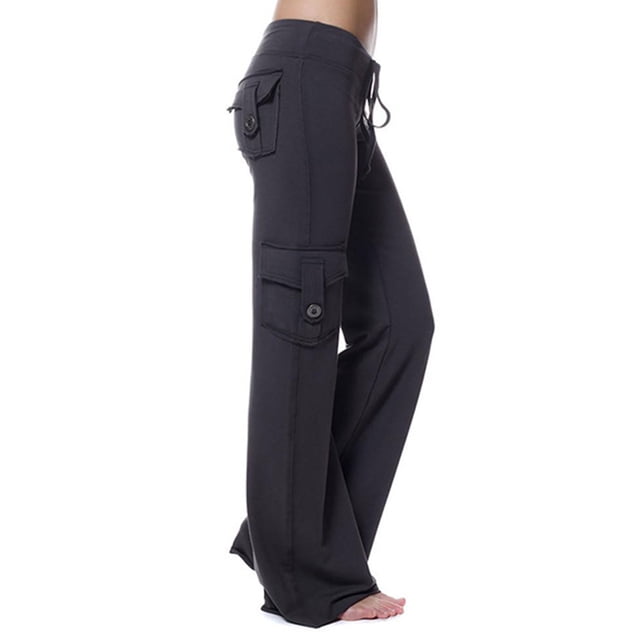 UKAP Pantalones De Salón Se Pierna Ancha Para Mujer Cómodos Pantalones De Chándal De Yoga Pantalones De Entrenamiento Con Bolsillos