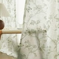 thumbnail image 4 of Linen Floral Farmhouse Curtains Green Curtains 90 Inch Length Drapes for Living Room Bedroom Pattern Light Filtering Country Vintage Curtain Grommet Top, 2 Panels, Green on Beige, 4 of 7