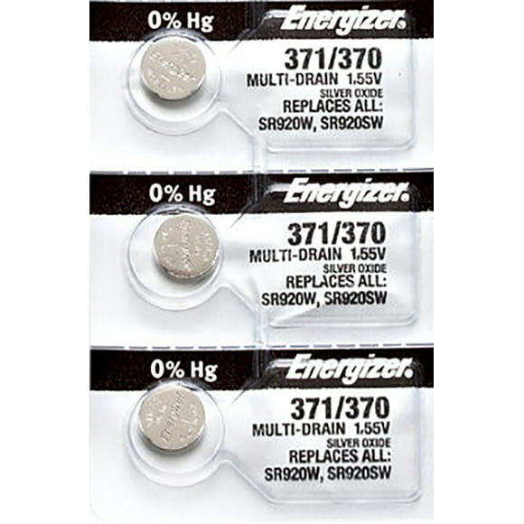 3 x Energizer 371 Watch Batteries, SR920SW or 370 Battery