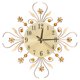 thumbnail image 1 of WORGEOUS Moderno metal diamantes flor silencioso reloj de pared 3D pared arte oficina casa sala de estar decoración (oro), 1 of 5