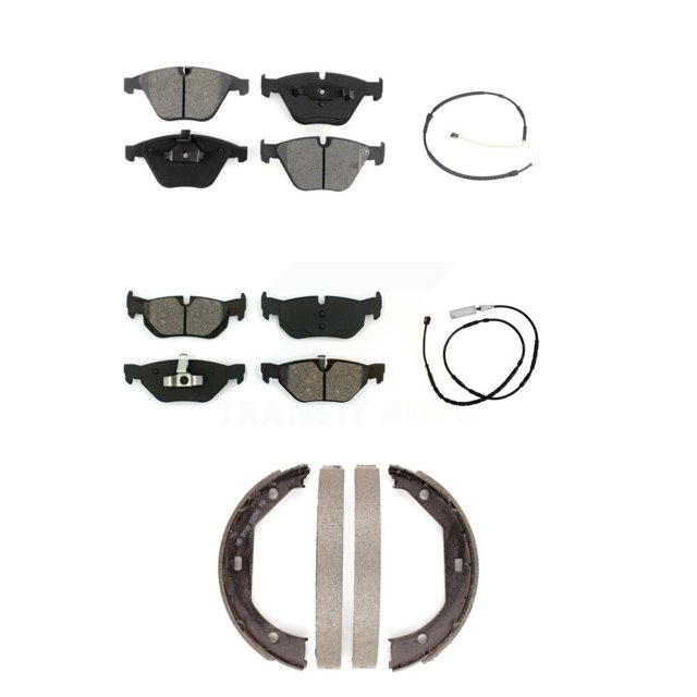 SIM Front Rear Semi-Metallic Disc Brake Pads and Wear Sensors Kit (5Pc) for Car 2013 BMW X1 xDrive28i with AWD 2.0L KSW-100233