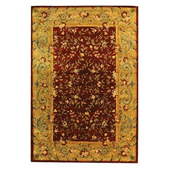 SAFAVIEH Bergama Kingsley Oriental Wool Area Rug, Red/Dark Beige, 4' x 6'