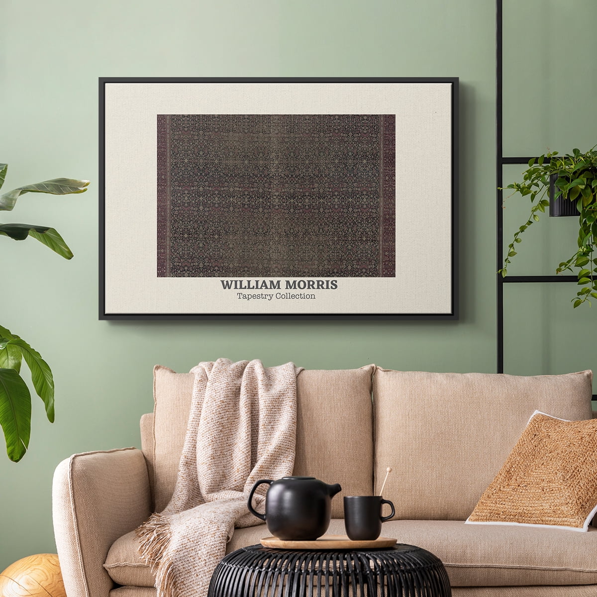Vintage Abstract Print-L Framed in Black Wood Gallery Wrapped Canvas 27 in. x 41 in.