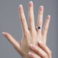 thumbnail image 4 of 14k Solid White Gold Vintage Style Oval Natural Sapphire and Diamond Birthstone Engagement Ring, 4 of 6