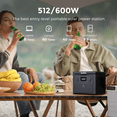 thumbnail image 4 of OUPES 600W Portable Power Station 512Wh LiFePO4 Solar Generator, 4 of 6