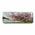 thumbnail image 1 of Country Computer Mouse Pad, Painting of Spring Landscape Blooming Nature Flowering Tree and Fresh Grass Nature, Rectangle Non-Slip Rubber Mousepad Large, 31" x 12", Pink Green, by Ambesonne, 1 of 2