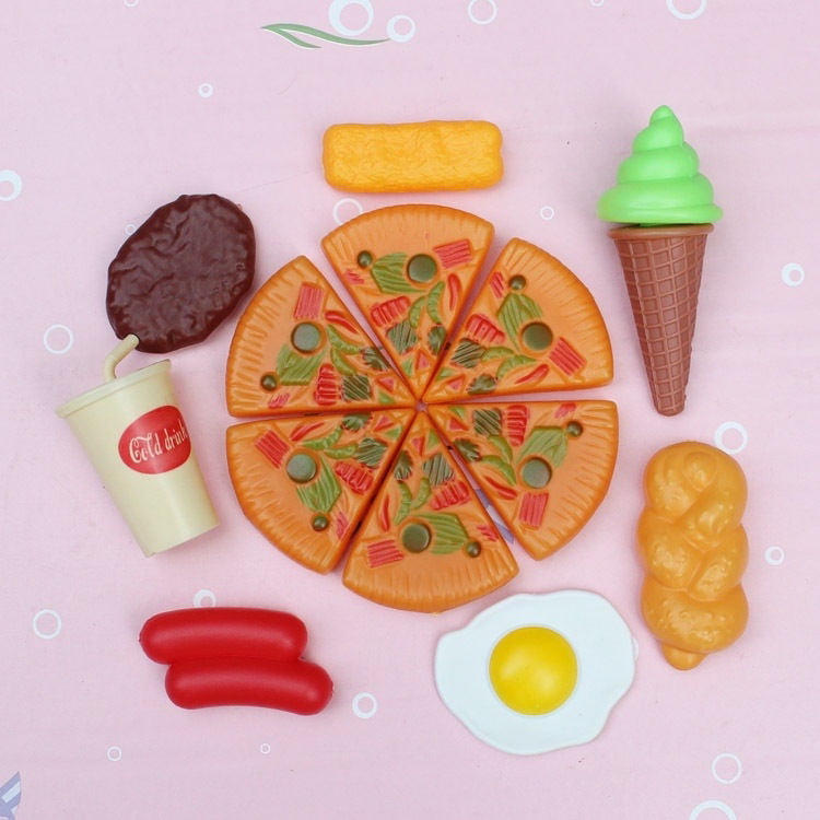 13x Funny Kids Plastic Pizza Cola Ice Cream Food Kitchen Role Play Toy Set V7C3 