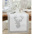 thumbnail image 2 of Fennco Styles Sparkly Sequin Reindeer Holiday Table Runner 16" W x 72" L - Silver Elegant Table Cover for Home, Dining Room, Banquets, Wedding, Christmas and Special Events, 2 of 3
