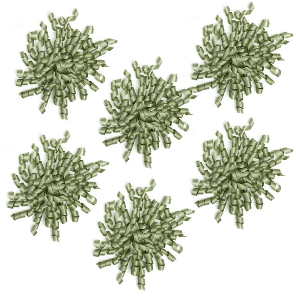 Juego de 6 lazos de regalo de satén rizado color salvia de 6 pulgadas, de la marca LIZLOVESS