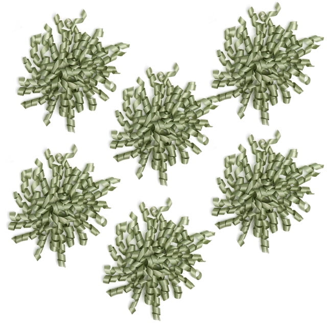 Juego de 6 lazos de regalo de satén rizado color salvia de 6 pulgadas, de la marca LIZLOVESS