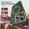 thumbnail image 5 of for iPhone 15 Case Leather Business iPhone 15 Case with Magnetic Invisible Ring Stand Compatible with Mag-Safe Military Grade Protection Classic Luxury Slim Phone Cases for Women Men,Green, 5 of 7