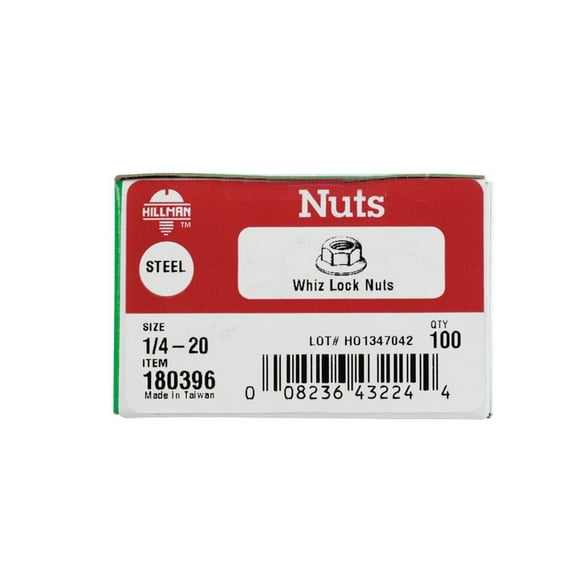 Hillman 1/4 in. Zinc-Plated Steel USS Whiz Lock Nut 100 pk