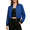 Blue, variant on CBASIHI Womens Cropped Bomber Jackets- Lightweight Casual Long Sleeve Hiking Traveling Fall Waterproof Windbreaker Jackets Gray Size 2XL