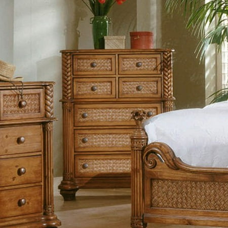 progressive furniture palm court 7 drawer chest - island pine