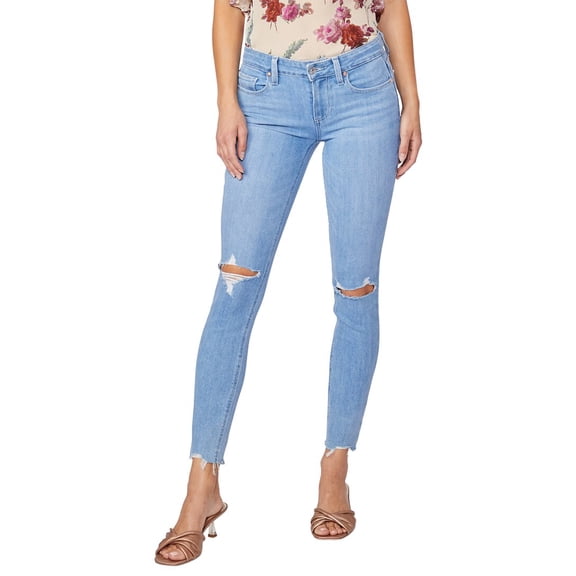 PAIGE womens Verdugo Ratatouille W/ Gusto Hem Mid Rise Ultra Skinny Ankle Jean,