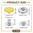 thumbnail image 2 of 20 Set Snap Fasteners, 12mm #633 Zinc Alloy Press Studs Buttons, Light Yellow, 2 of 6