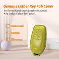 thumbnail image 4 of Leather Key Fob Cover Compatible with Ferrari 488 F8 812 LaFerrari GTC4Lusso Portofino Brightly Colored Car Key Case with Diamond Key Strap,Yellow, 4 of 8