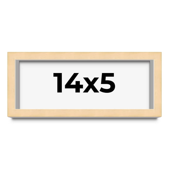 14x5 Frame Beige Real Wood Picture Frame Width 0.75 inches | Interior Frame Depth 0.5 inches |